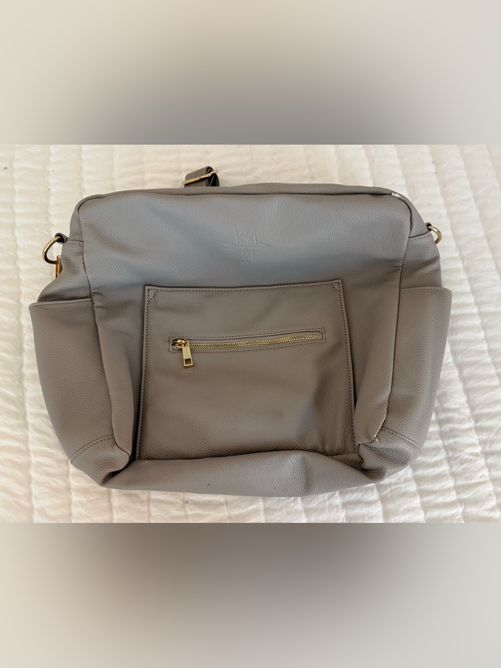 Kiki Lu Gray Faux Leather Diaper Bag Backpack / Crossbody – Good Condition - Picture 1 of 8